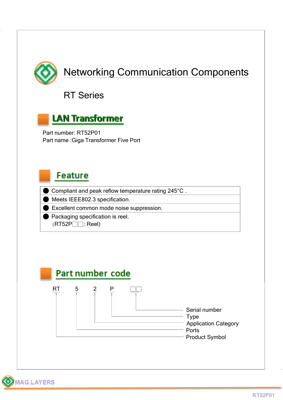 Mag Layers USA RT52P01 User Manual | 6 pages