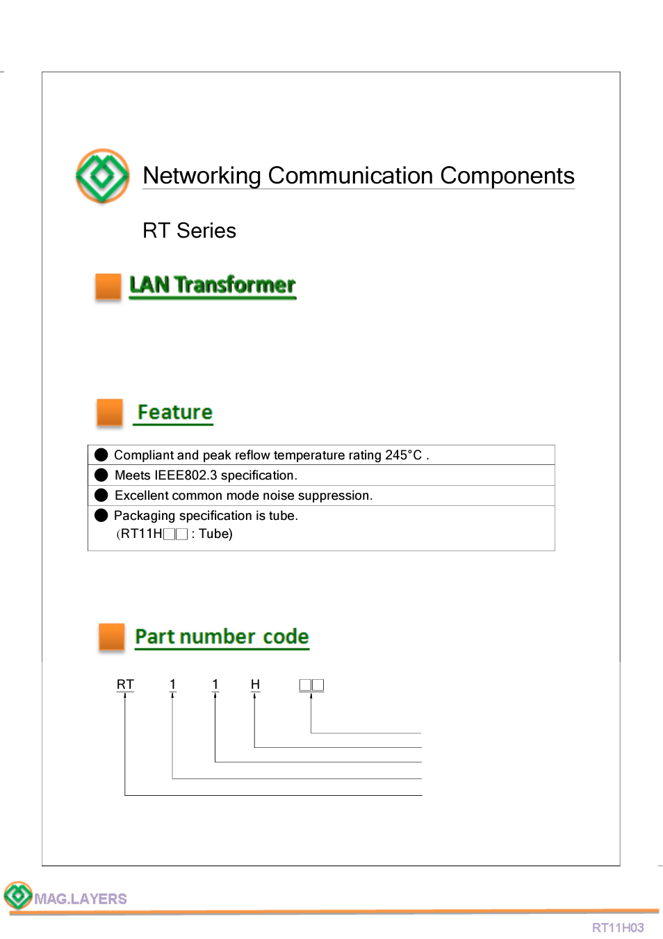 Mag Layers USA RT11H03 User Manual | 5 pages