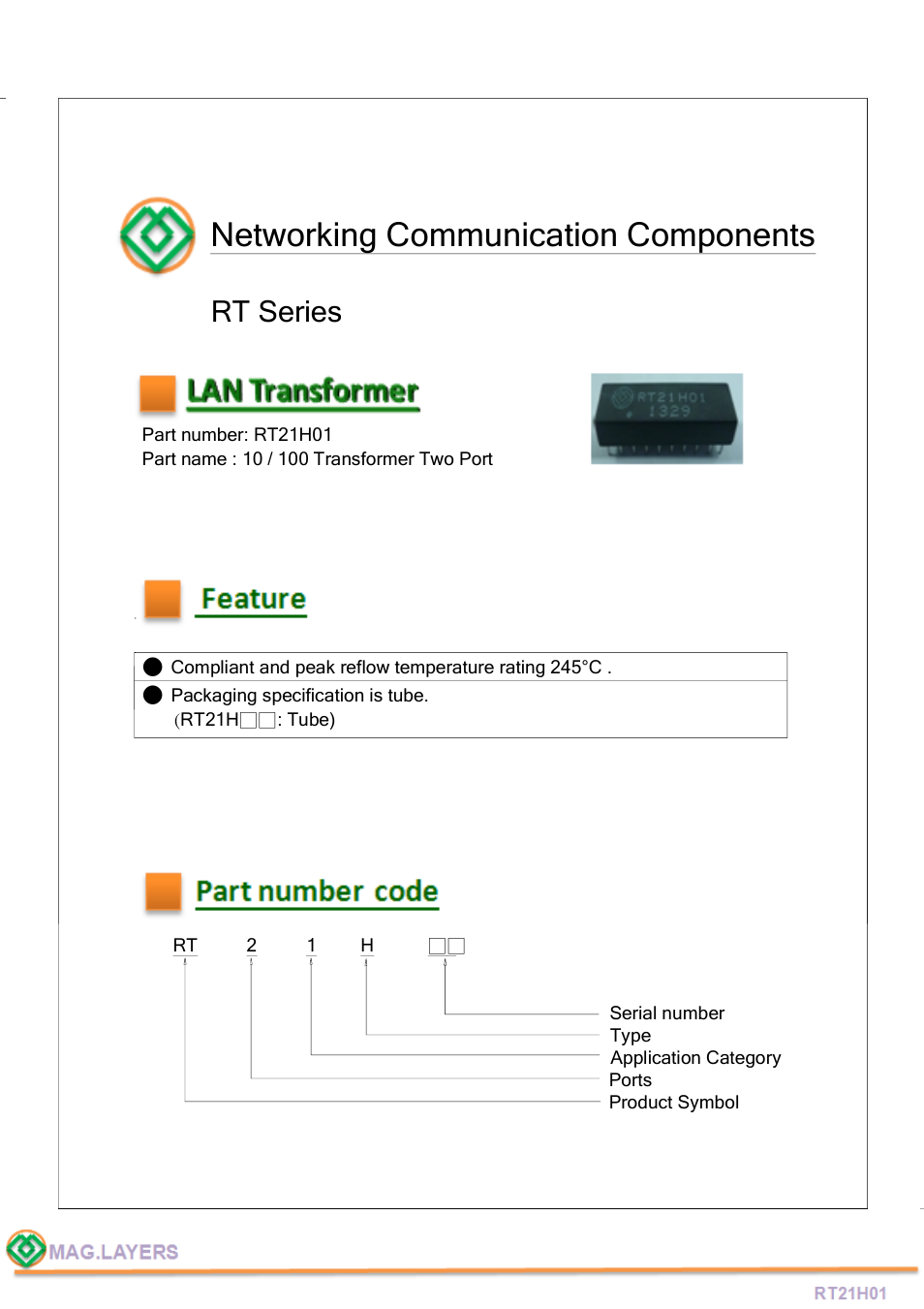 Mag Layers USA RT21H01 User Manual | 5 pages