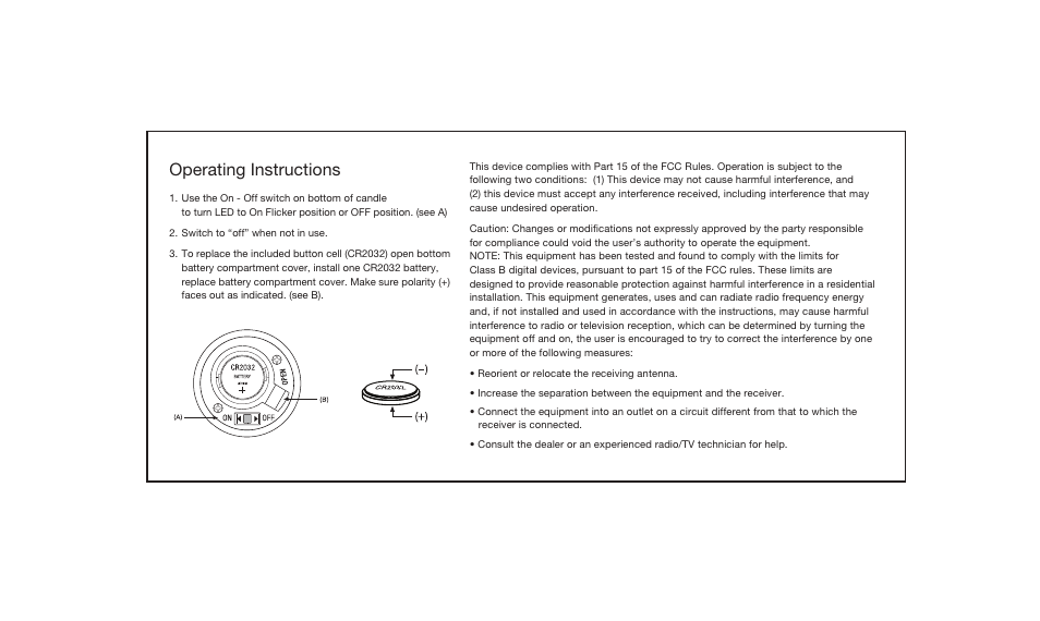 Mark Feldstein & Associates 1.5 Flameless LED Votive User Manual | 1 page