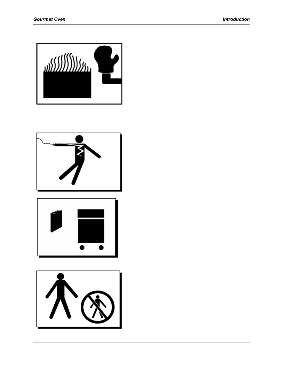 Wear safe clothing appropriate to your job, Beware of high voltage, Keep this manual with the equipment | Protect children | Bakers Pride GO-36 User Manual | Page 5 / 36
