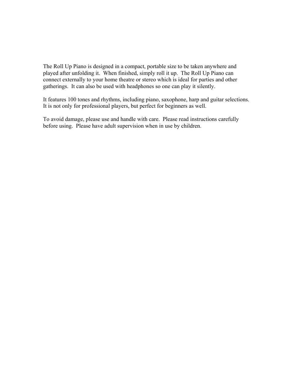 Mark Feldstein & Associates Roll-Up Piano User Manual | Page 3 / 18