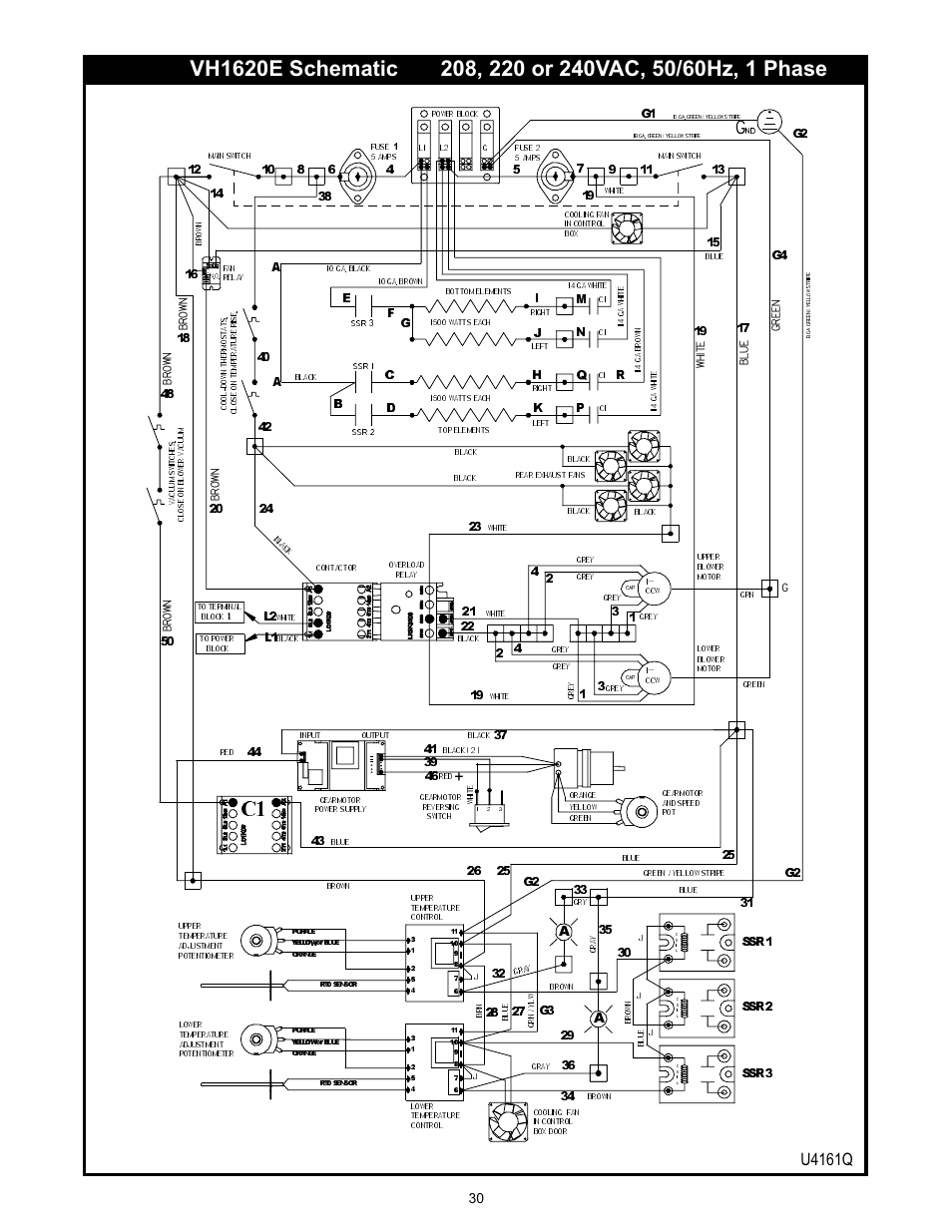 U4161q, Bl ue gr een, Wh ite | Br ow n | Bakers Pride VH1828E User Manual | Page 30 / 48