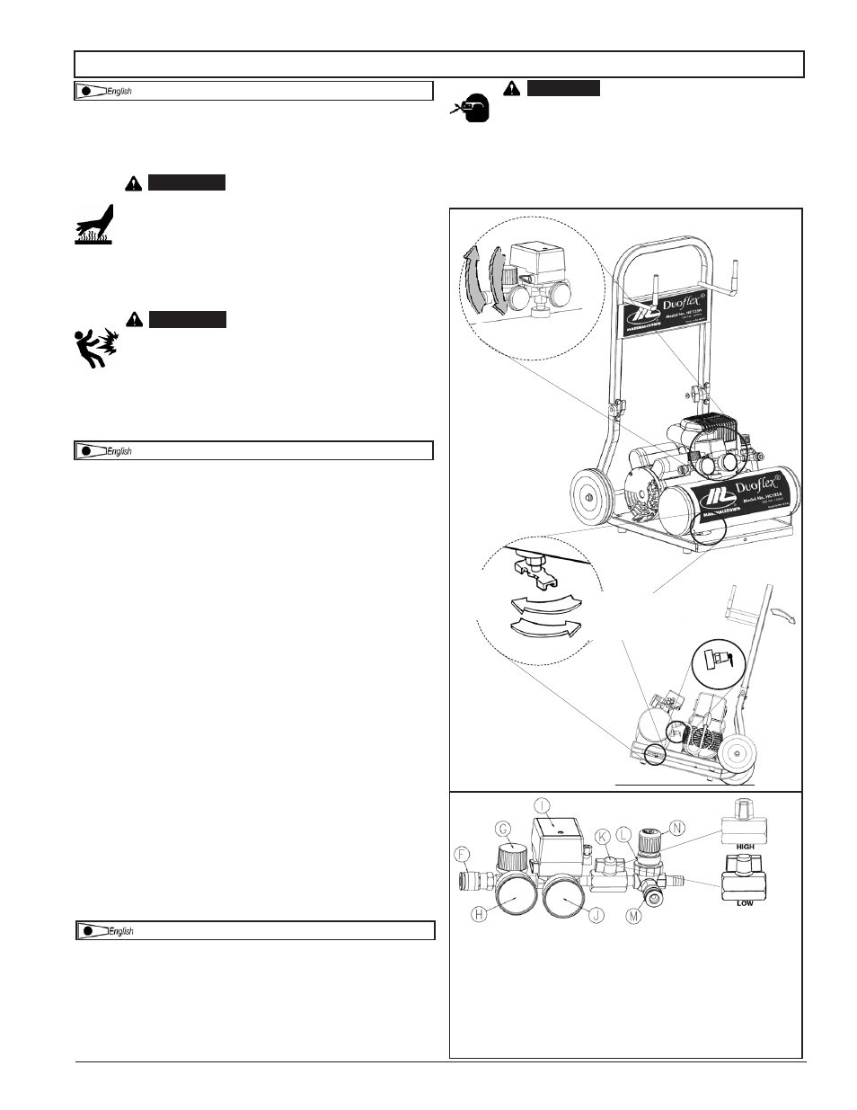 Operating instructions | Marshalltown HC128A DuoFlex Air Compressor User Manual | Page 12 / 32