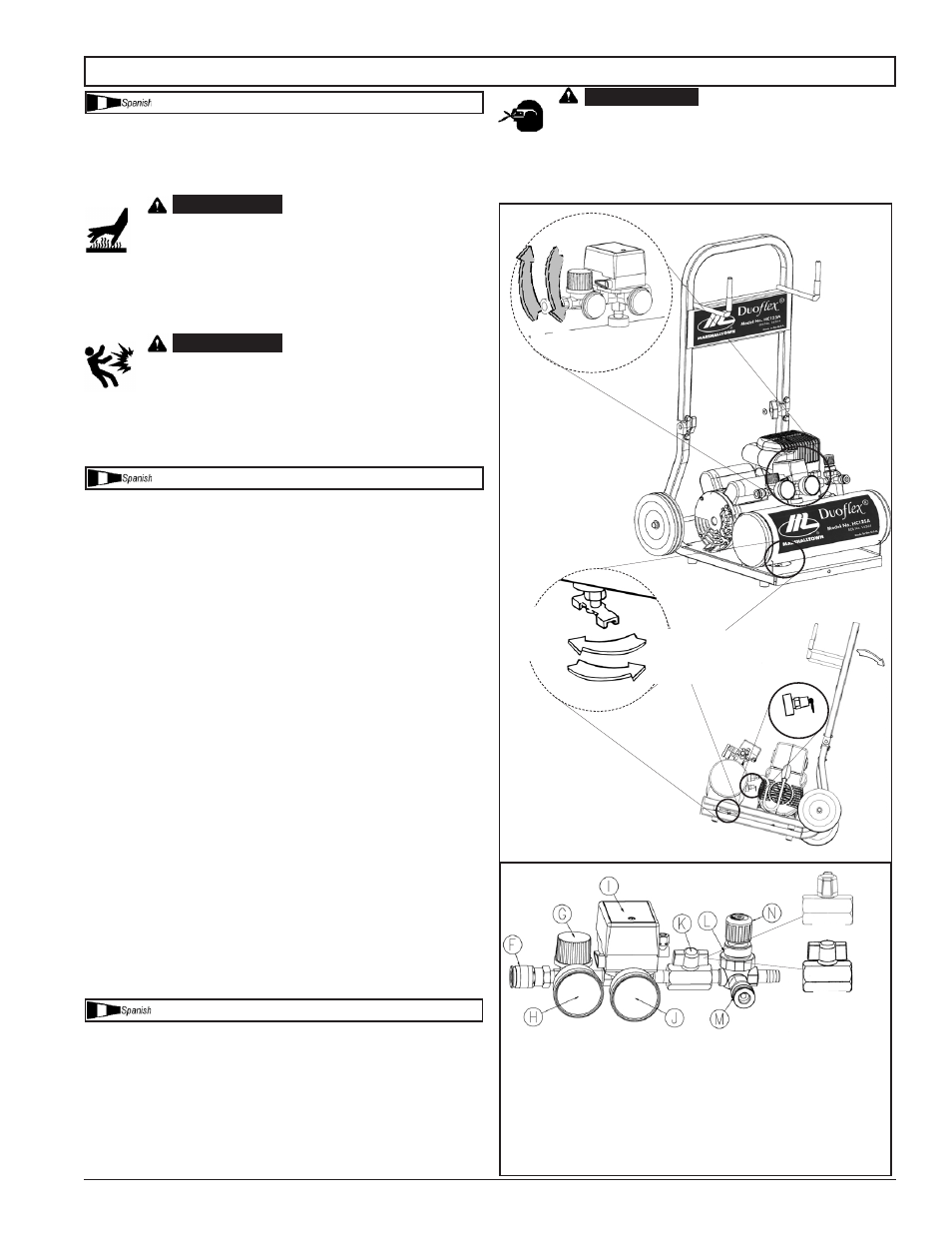 Instrucciones operativas | Marshalltown HC128A DuoFlex Air Compressor User Manual | Page 14 / 32