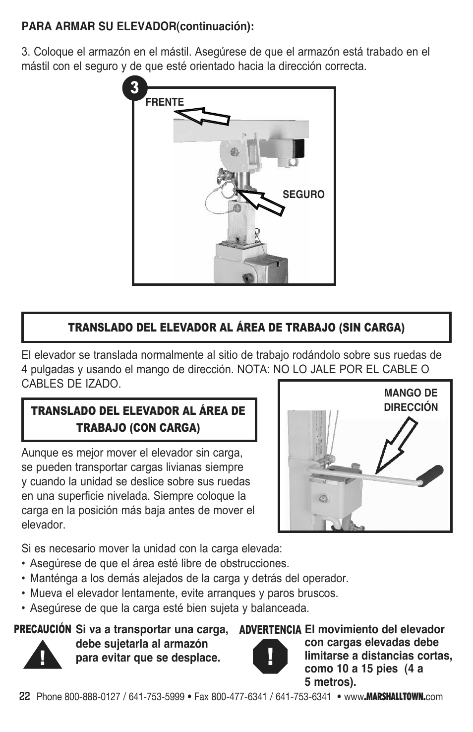 Marshalltown DL11 Drywall Lift User Manual | Page 22 / 48
