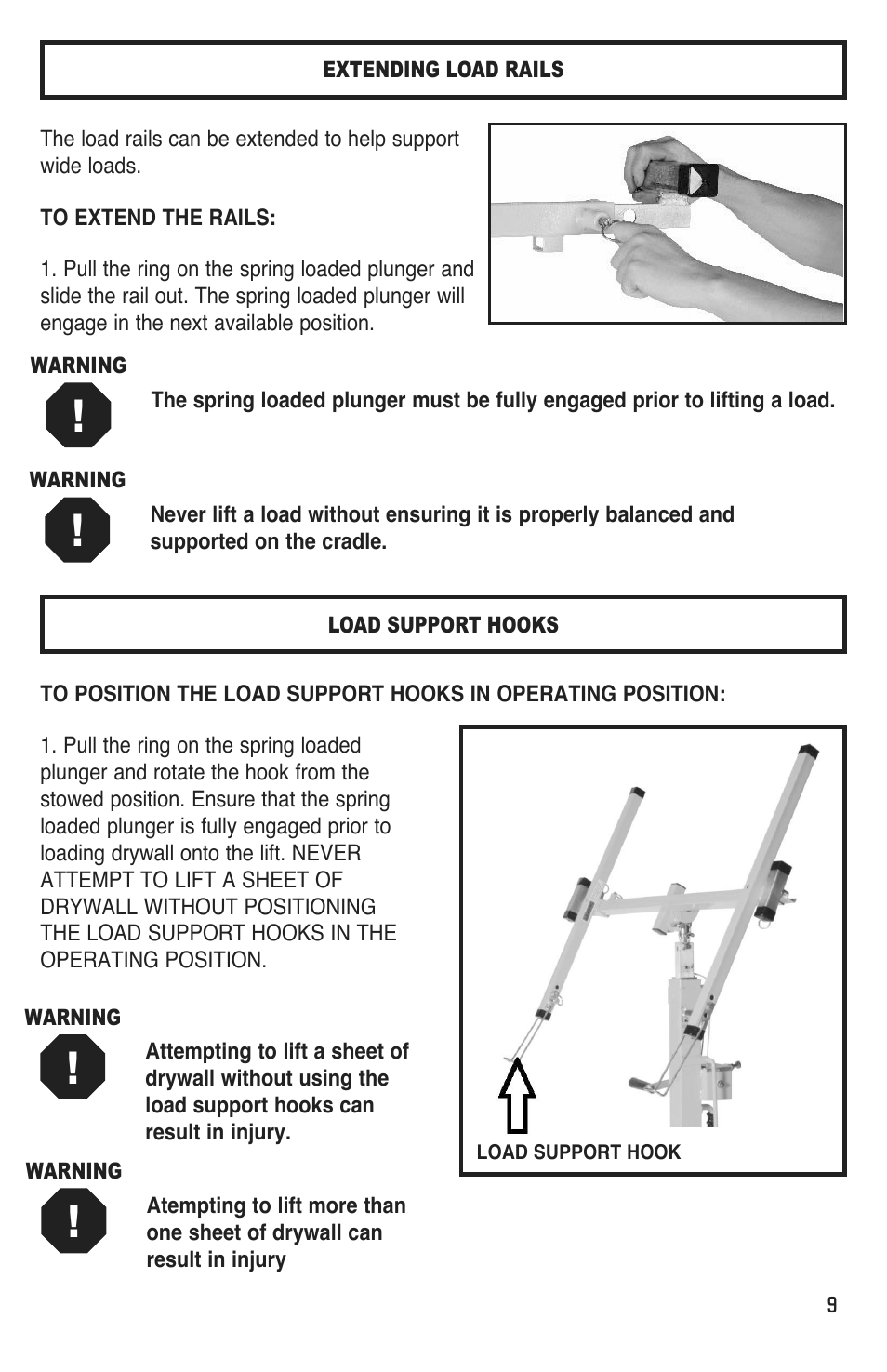 Marshalltown DL11 Drywall Lift User Manual | Page 9 / 48