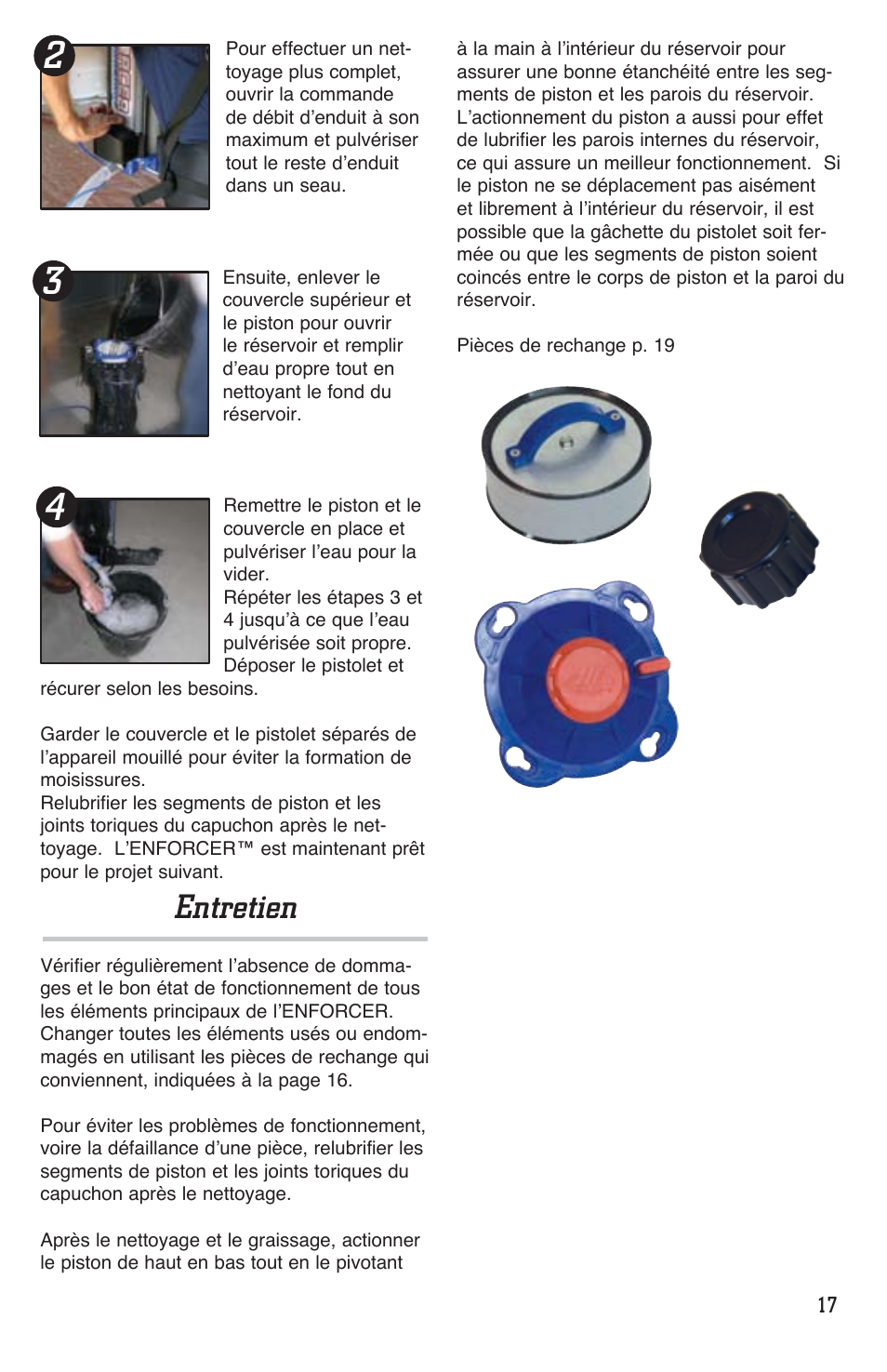 Entretien | Marshalltown EDI-10400 Enforcer User Manual | Page 17 / 20