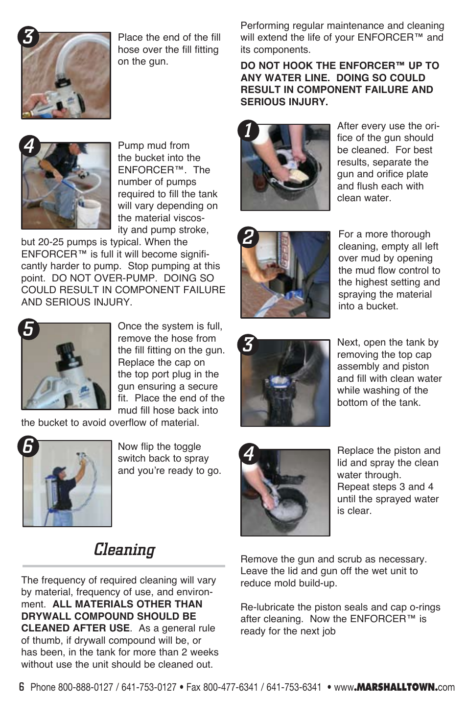 Cleaning | Marshalltown EDI-10400 Enforcer User Manual | Page 6 / 20