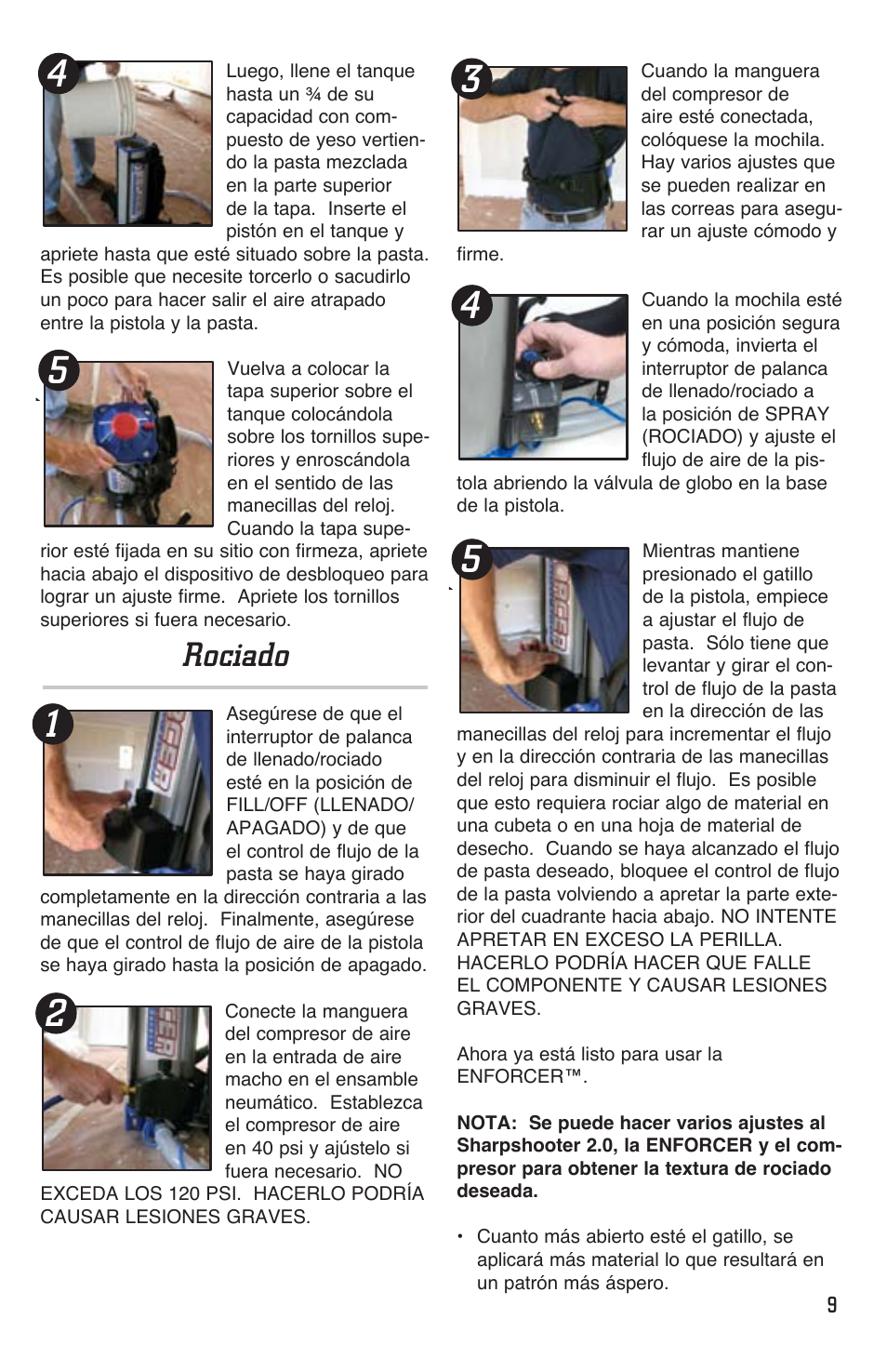 Rociado | Marshalltown EDI-10400 Enforcer User Manual | Page 9 / 20