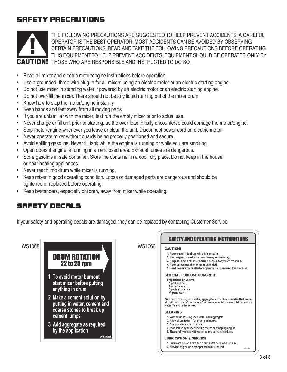 Marshalltown 300UT Utility Mixer User Manual | Page 3 / 8