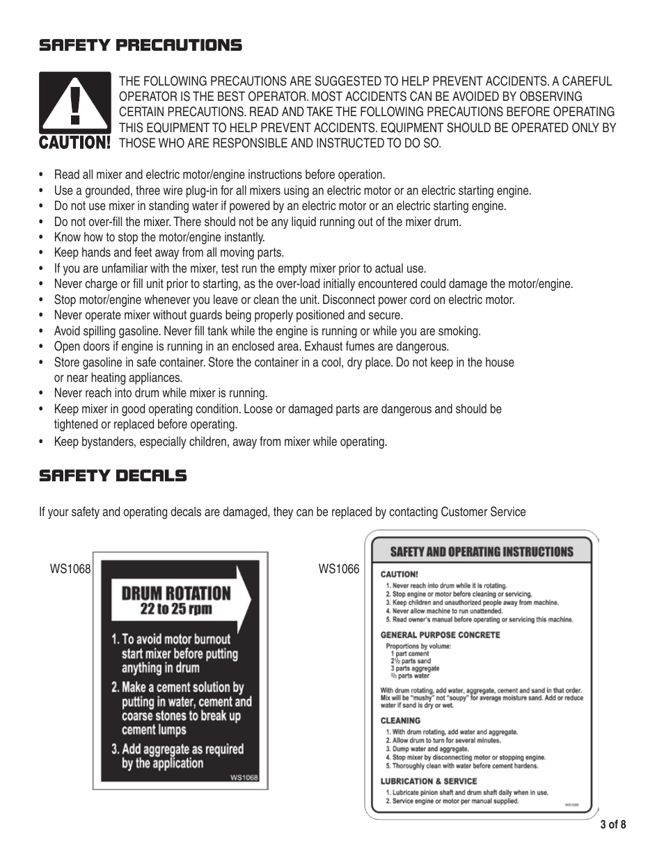 Marshalltown 300UT-PL Utility Mixer User Manual | Page 3 / 8