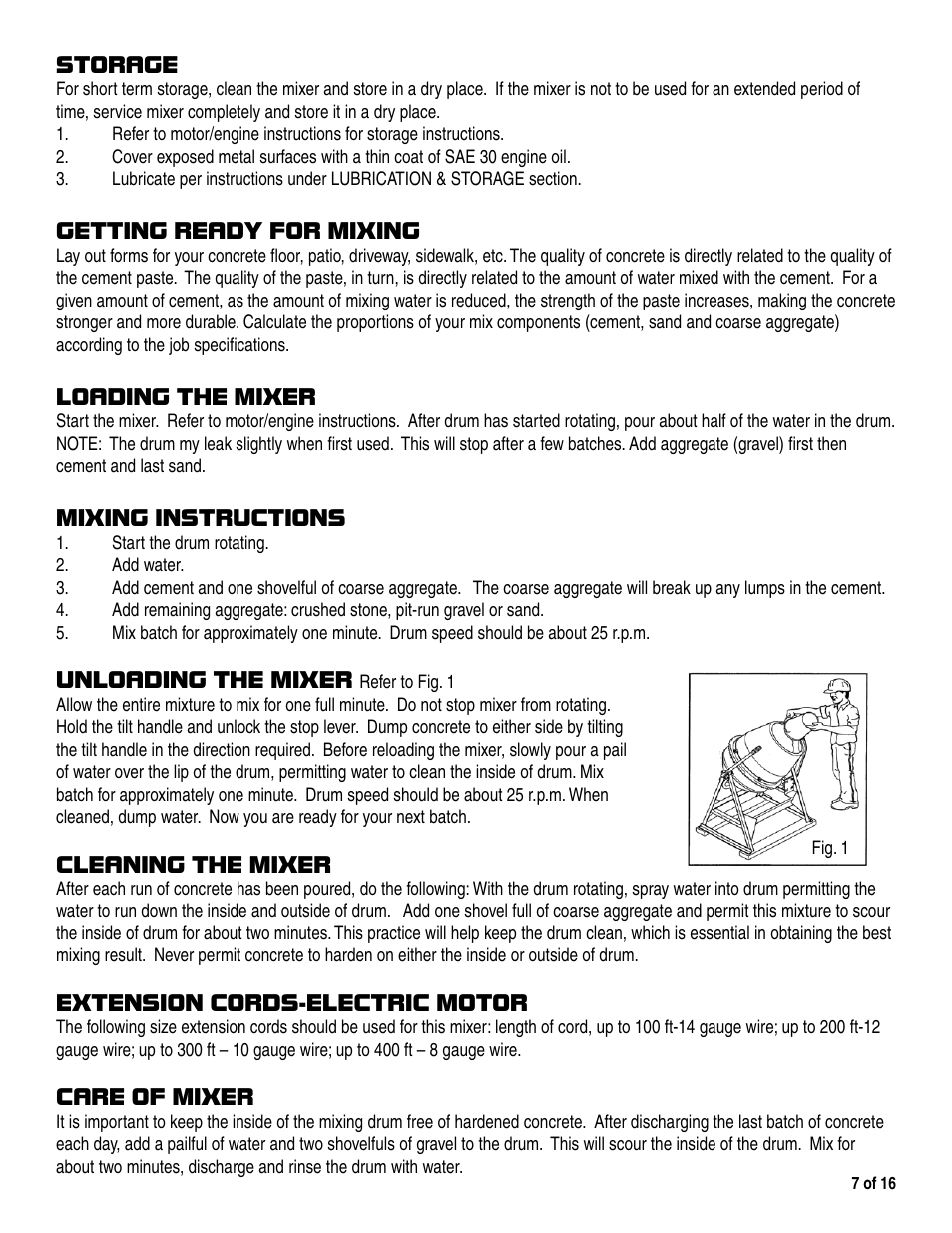 Marshalltown 600CM Mixer User Manual | Page 7 / 16