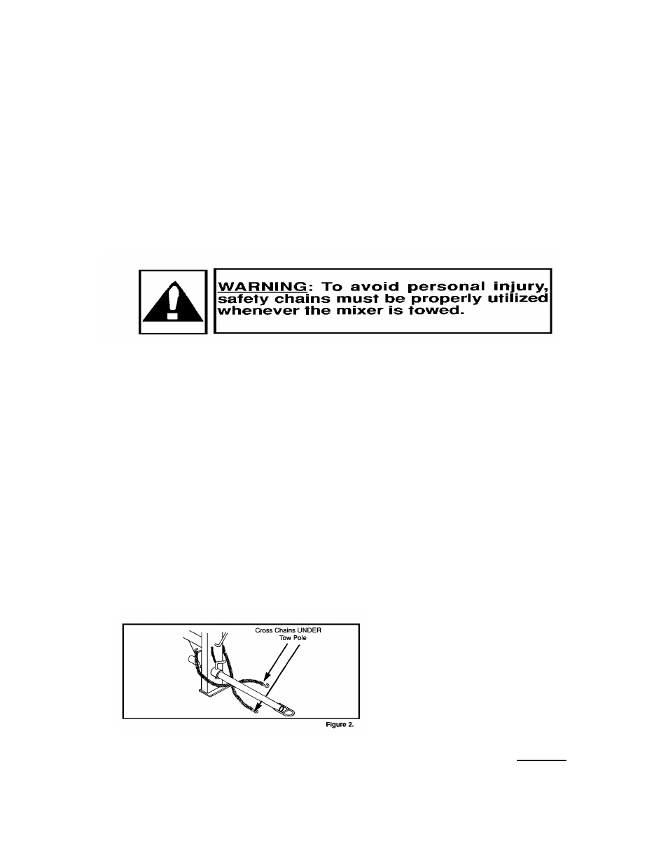 Tow pole assembly, Saftey chains | Marshalltown 800MP Mixer User Manual | Page 7 / 28