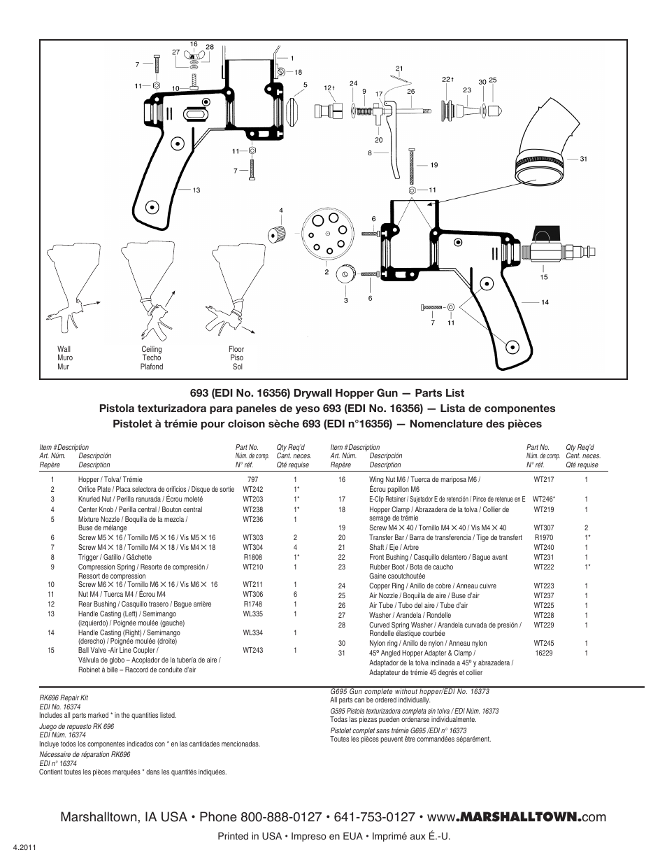 Marshalltown 693 SharpShooter I User Manual | 4 pages