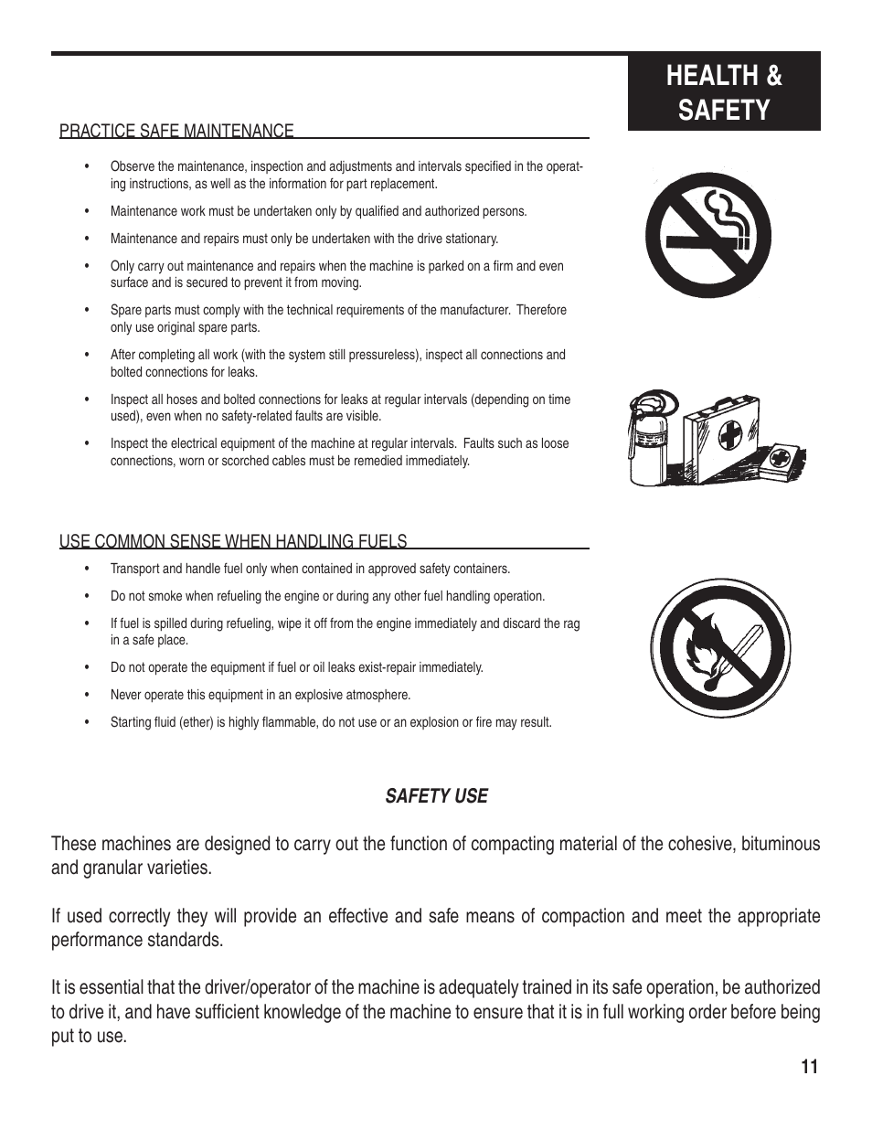 Health & safety | Marshalltown PC3000T Tectonic Plate Compactor Owner's Manual User Manual | Page 11 / 24