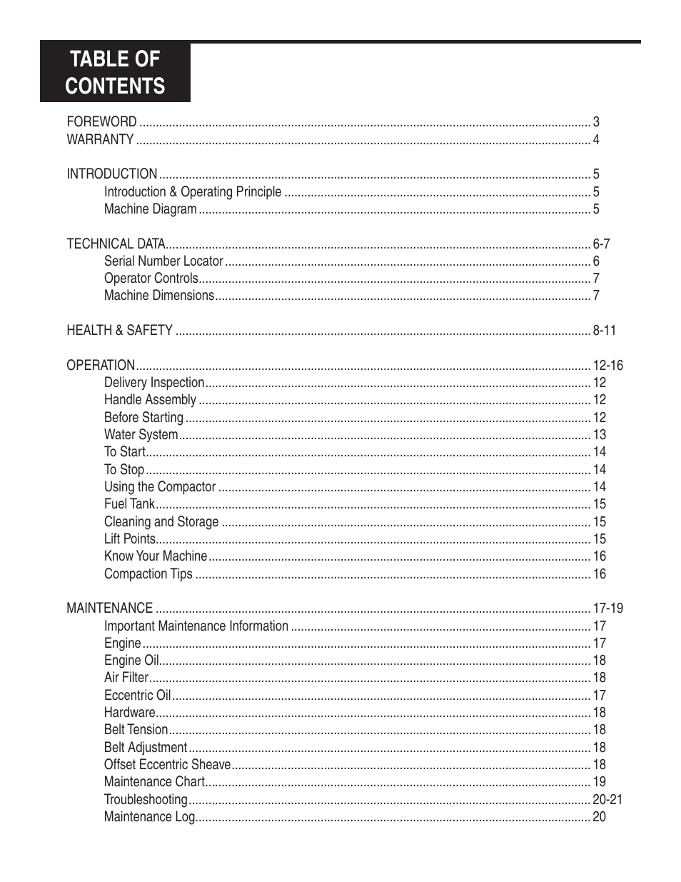 Marshalltown PC3000T Tectonic Plate Compactor Owner's Manual User Manual | Page 2 / 24