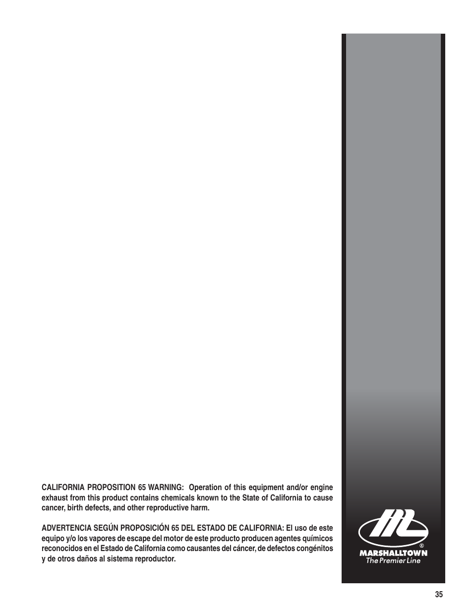 Marshalltown PC3000T Parts Manual User Manual | Page 35 / 36