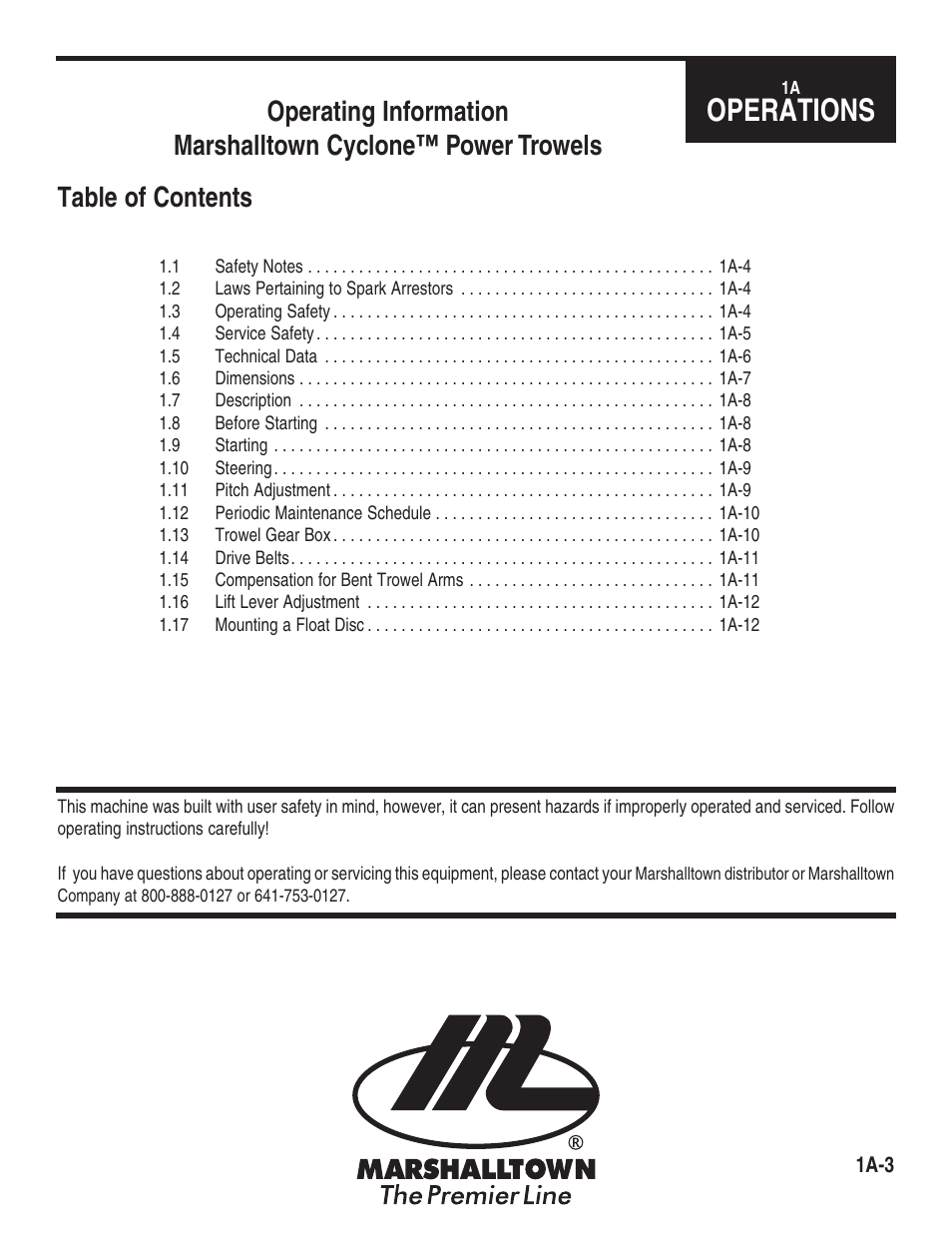 Marshalltown 46E11 Cyclone Power Trowels User Manual | Page 5 / 24