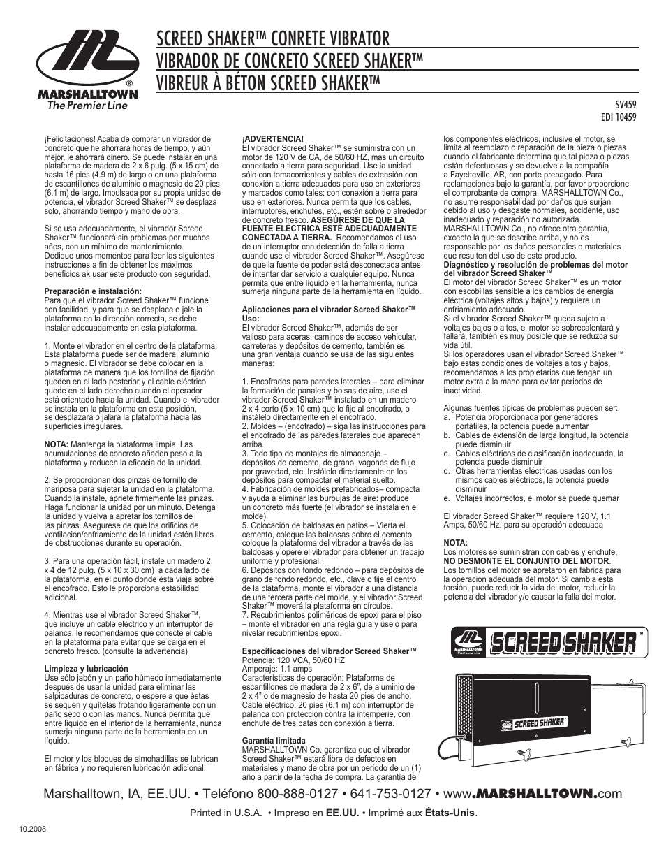 Black & white logos | Marshalltown SV459 Screed Shaker User Manual | Page 2 / 3
