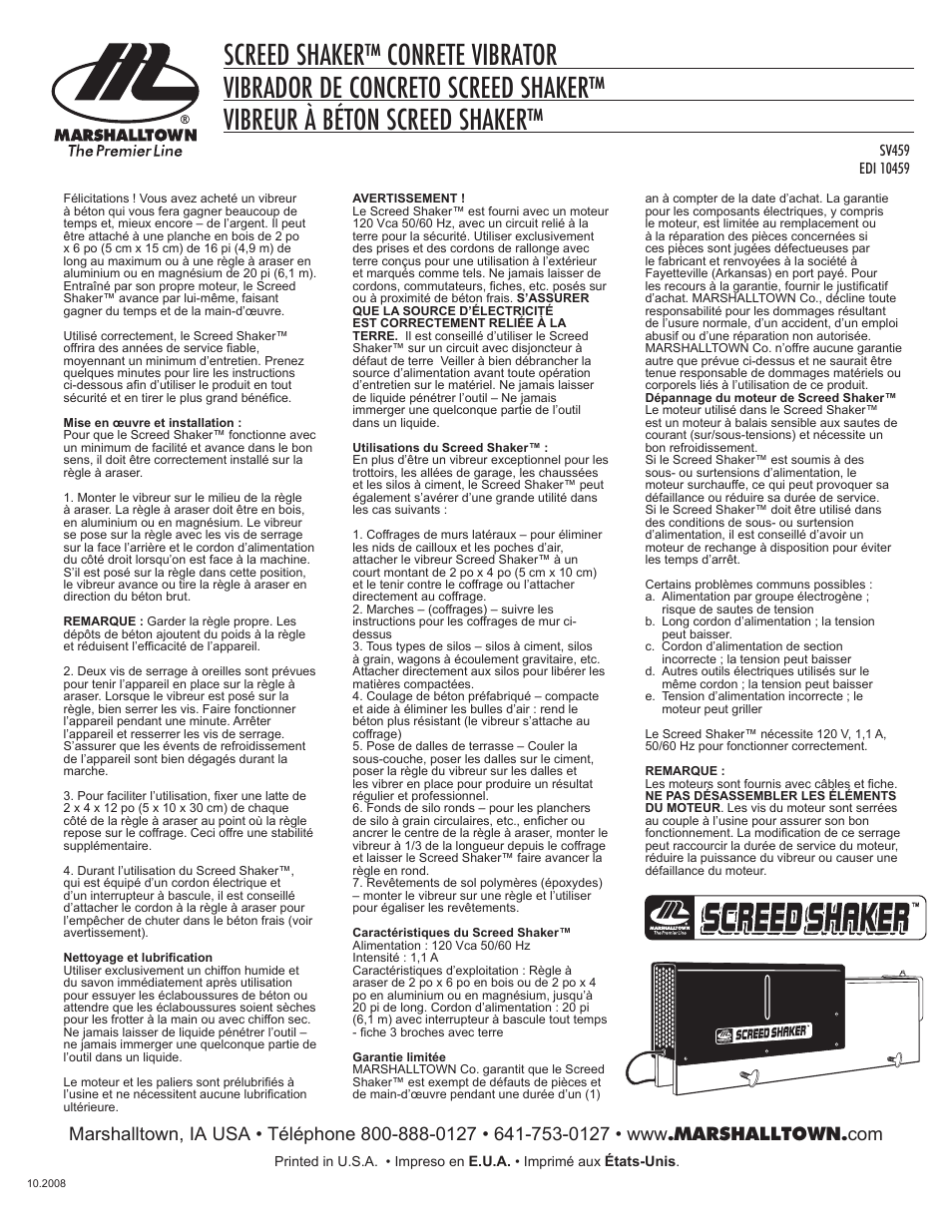 Black & white logos | Marshalltown SV459 Screed Shaker User Manual | Page 3 / 3
