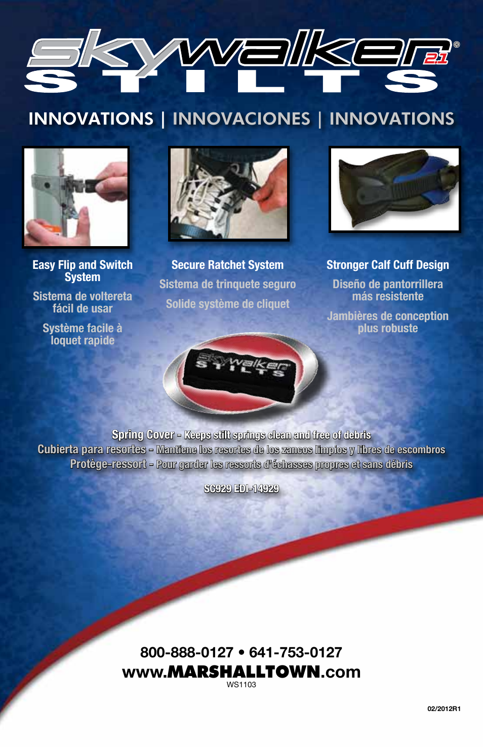 Innovations | innovaciones | innovations | Marshalltown SKY2124 SkyWalker Stilts 2.1 Usage Guide User Manual | Page 16 / 16