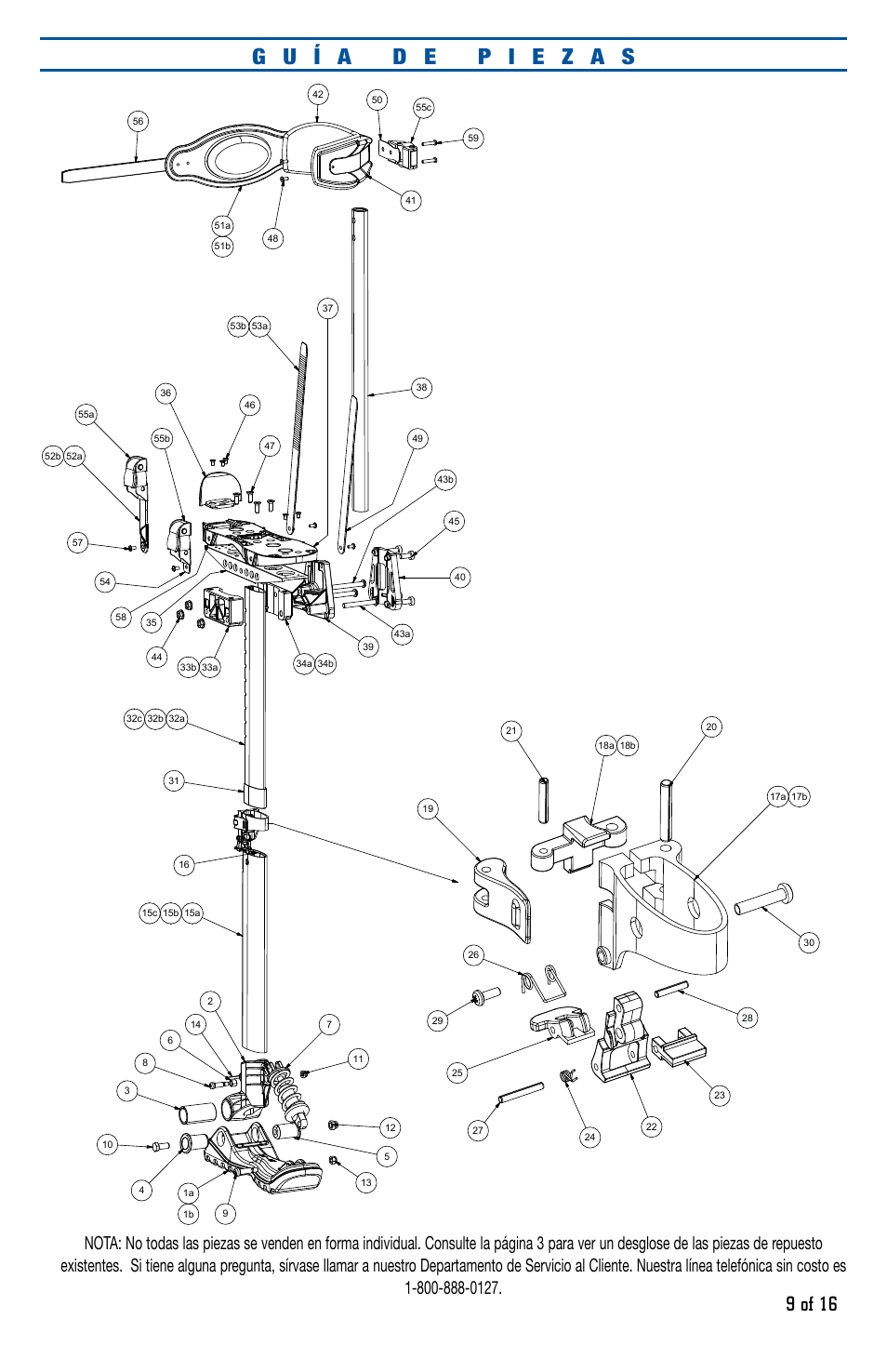 9 of 16 | Marshalltown SKY2124 SkyWalker Stilts 2.1 Usage Guide User Manual | Page 9 / 16