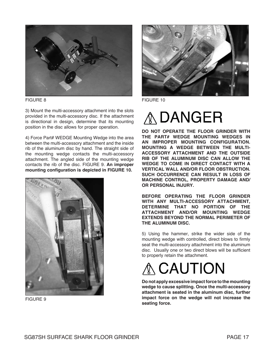 Marshalltown SG87SH SURFACE SHARK Floor Grinder User Manual | Page 17 / 52