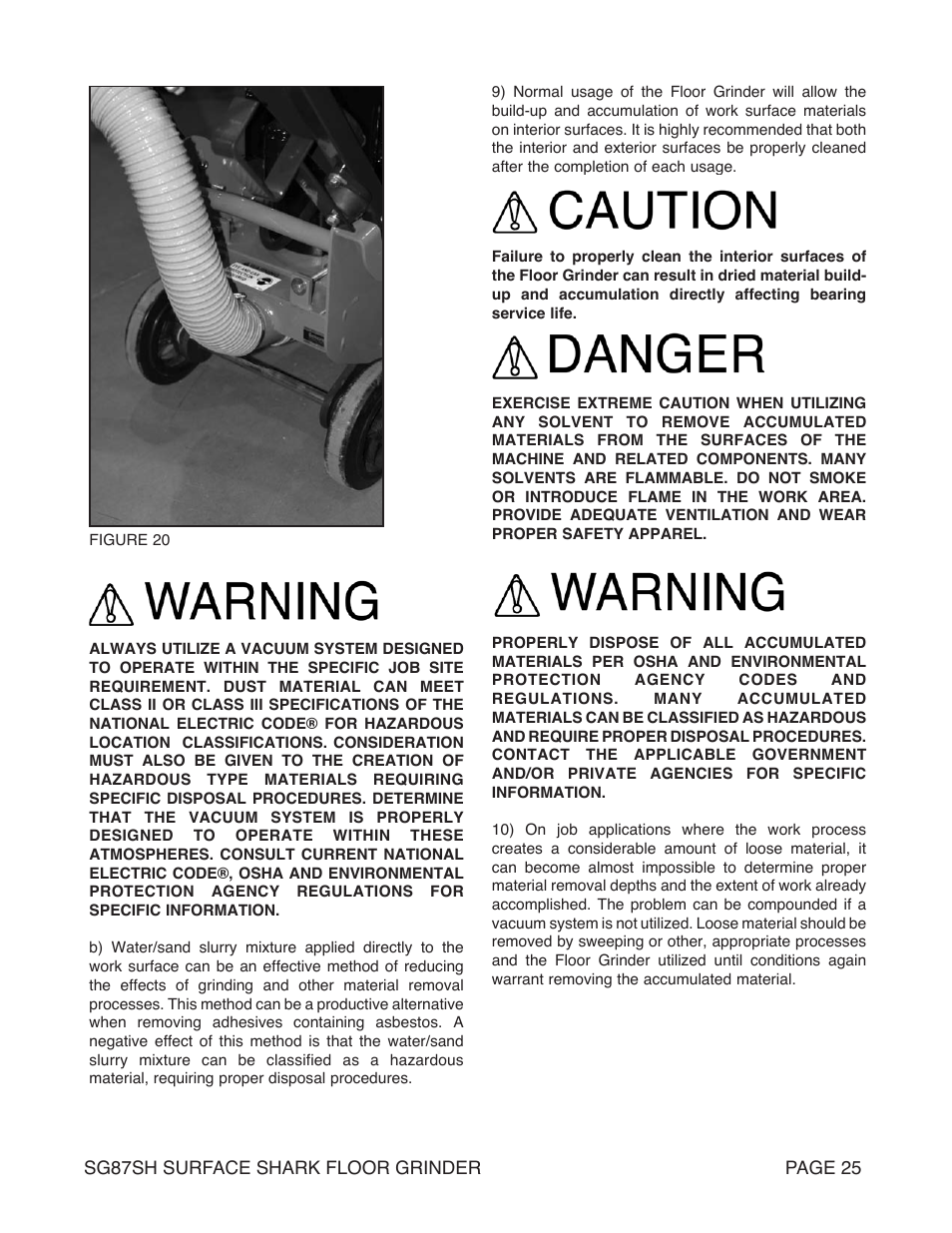 Marshalltown SG87SH SURFACE SHARK Floor Grinder User Manual | Page 25 / 52
