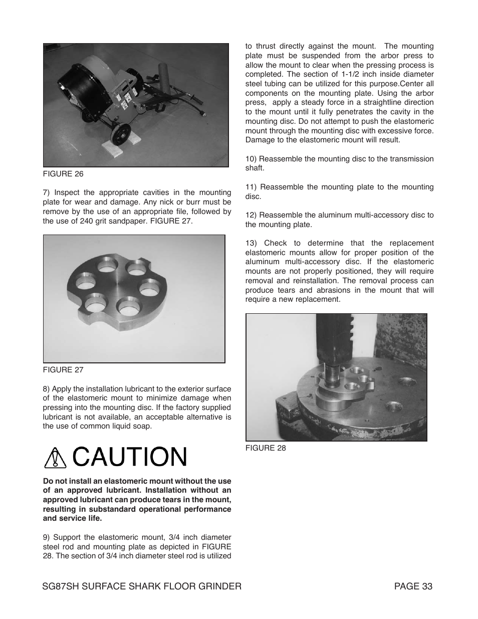 Marshalltown SG87SH SURFACE SHARK Floor Grinder User Manual | Page 33 / 52