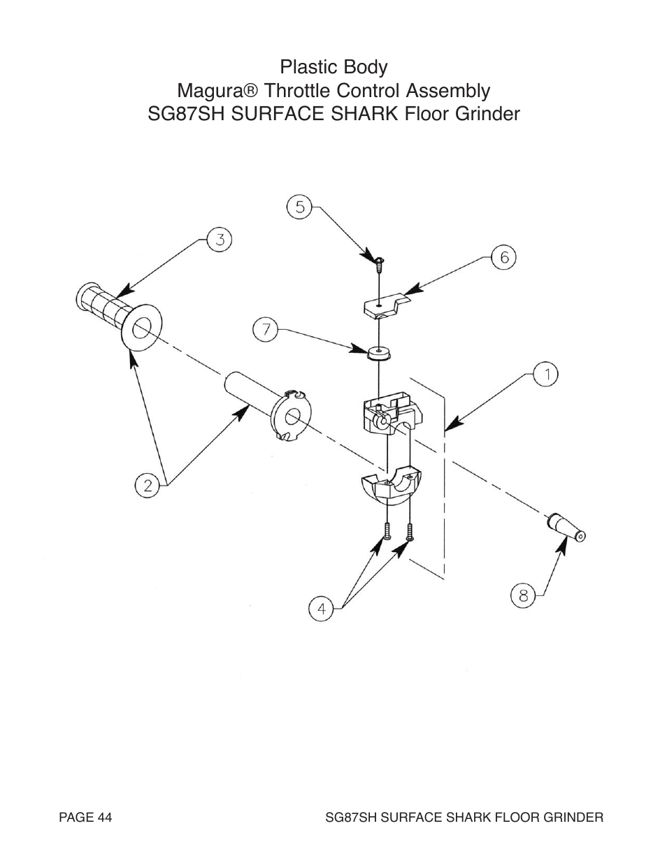 Marshalltown SG87SH SURFACE SHARK Floor Grinder User Manual | Page 44 / 52