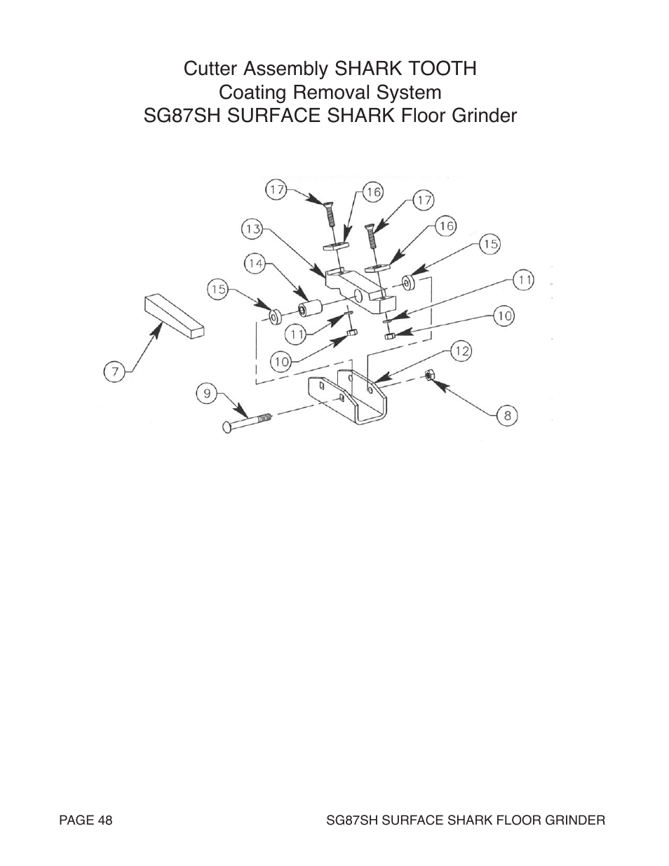Marshalltown SG87SH SURFACE SHARK Floor Grinder User Manual | Page 48 / 52