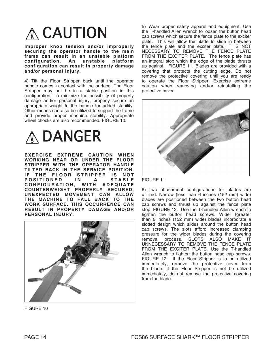 Marshalltown FCS86 SURFACE SHARK Floor Stripper User Manual | Page 14 / 44