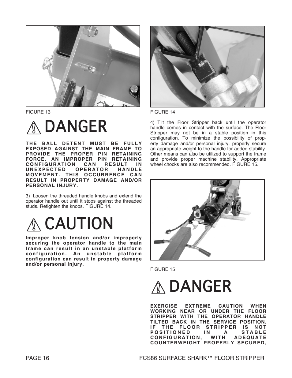 Marshalltown FCS86 SURFACE SHARK Floor Stripper User Manual | Page 16 / 44