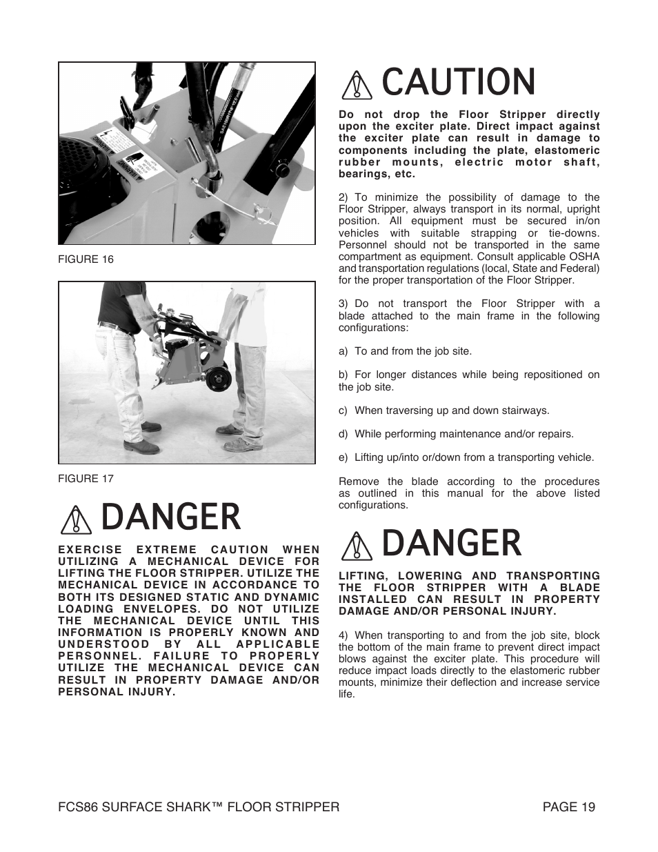 Marshalltown FCS86 SURFACE SHARK Floor Stripper User Manual | Page 19 / 44