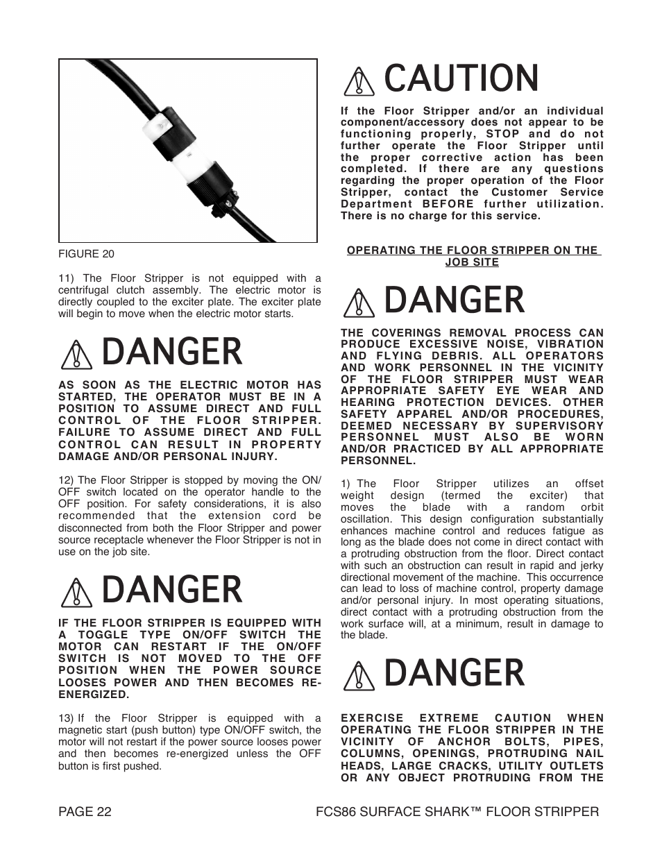 Marshalltown FCS86 SURFACE SHARK Floor Stripper User Manual | Page 22 / 44