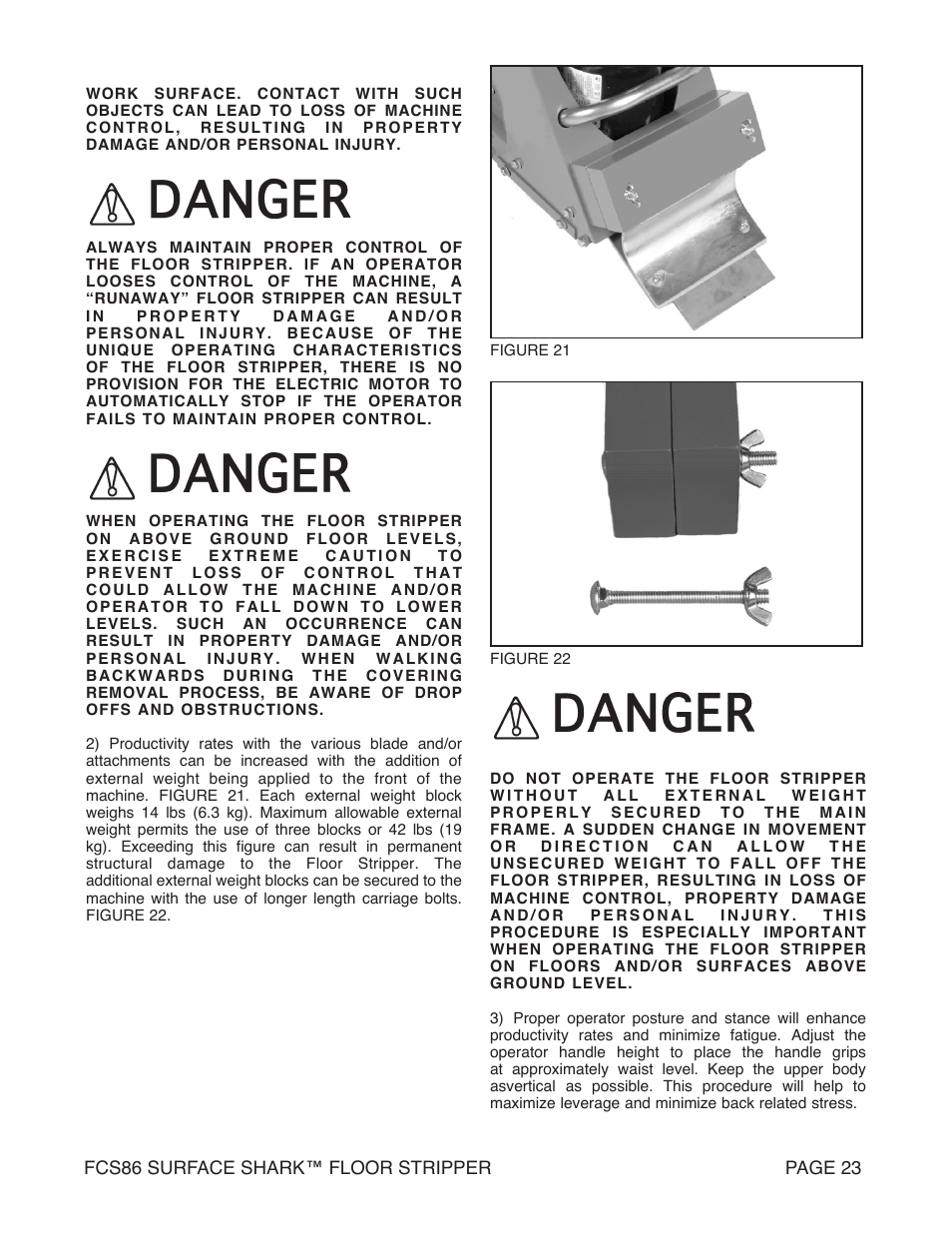 Marshalltown FCS86 SURFACE SHARK Floor Stripper User Manual | Page 23 / 44