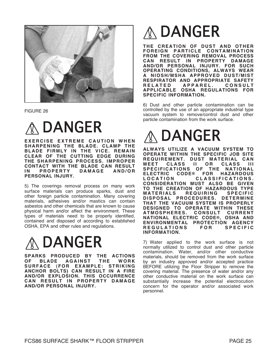 Marshalltown FCS86 SURFACE SHARK Floor Stripper User Manual | Page 25 / 44