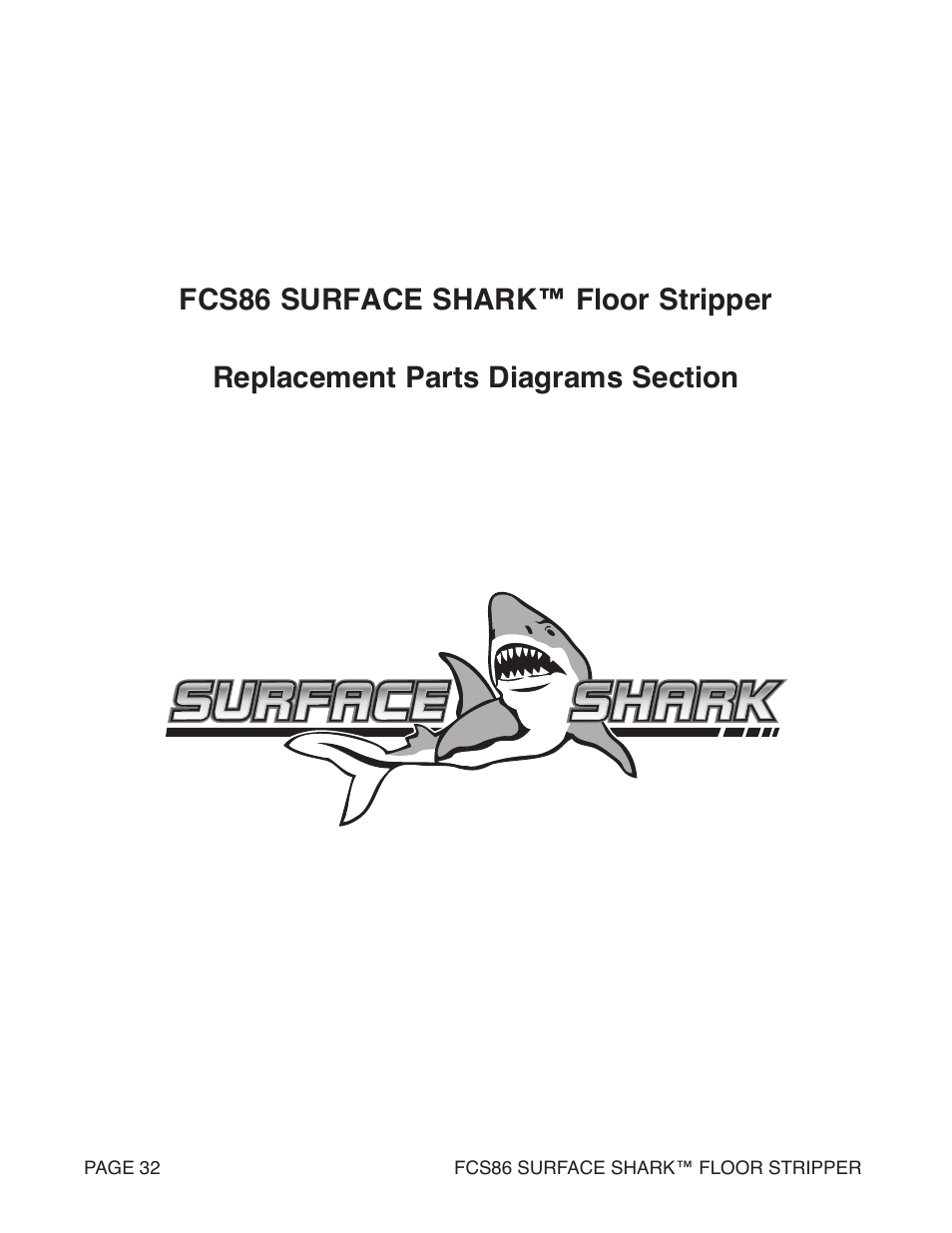 Marshalltown FCS86 SURFACE SHARK Floor Stripper User Manual | Page 32 / 44