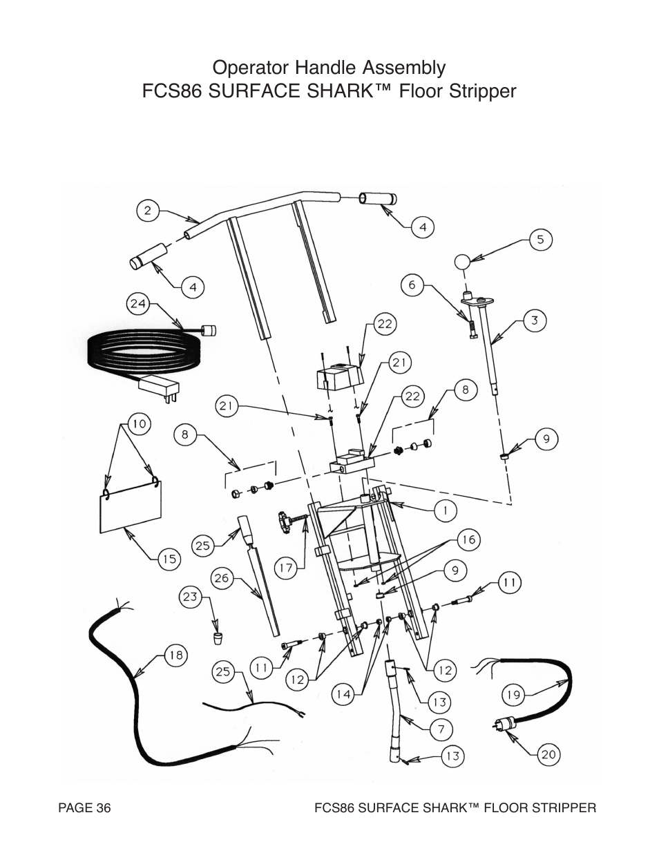 Marshalltown FCS86 SURFACE SHARK Floor Stripper User Manual | Page 36 / 44