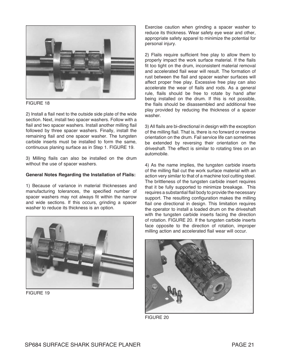 Marshalltown SP684 SURFACE SHARK Surface Planer User Manual | Page 21 / 60