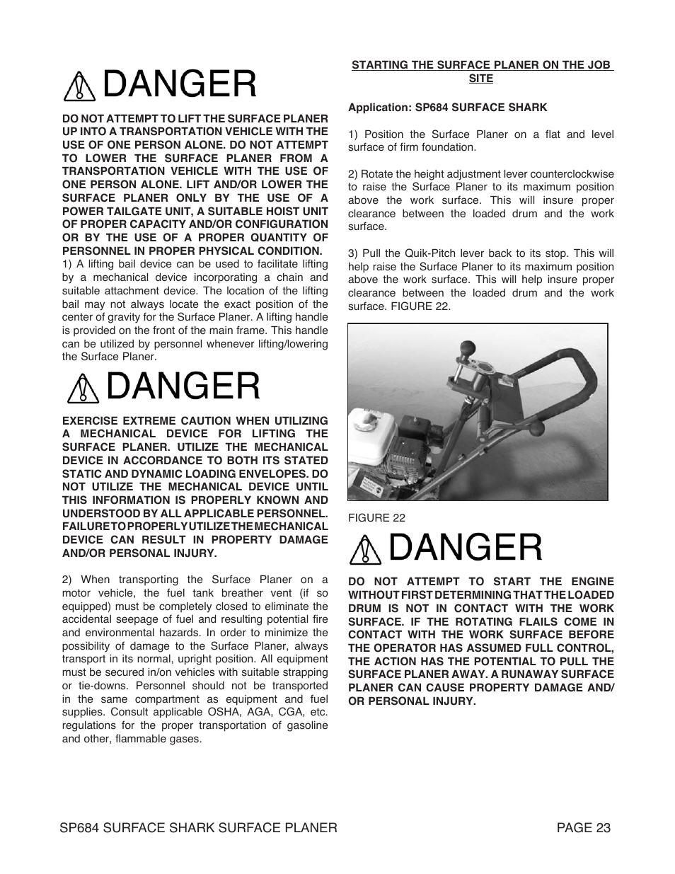 Marshalltown SP684 SURFACE SHARK Surface Planer User Manual | Page 23 / 60