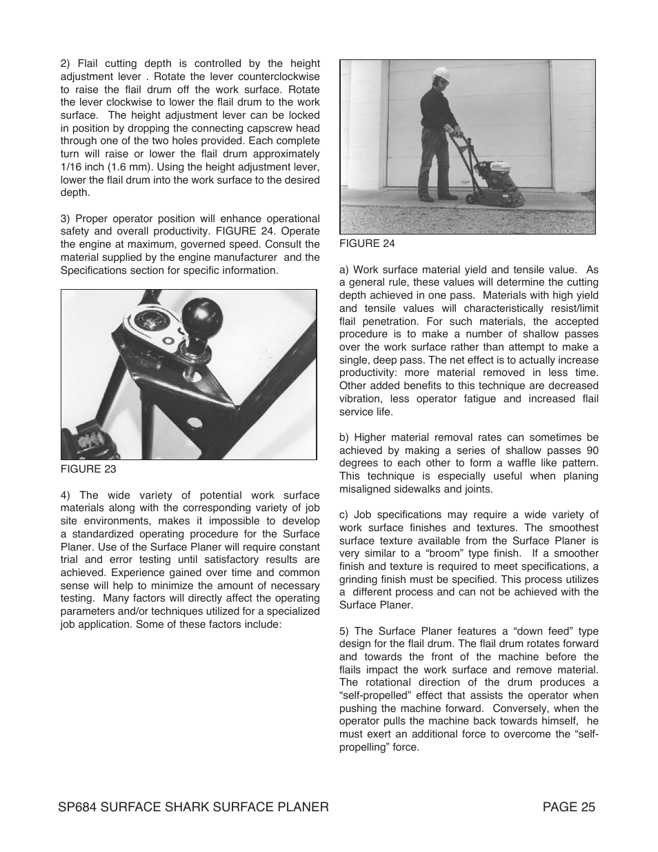 Marshalltown SP684 SURFACE SHARK Surface Planer User Manual | Page 25 / 60