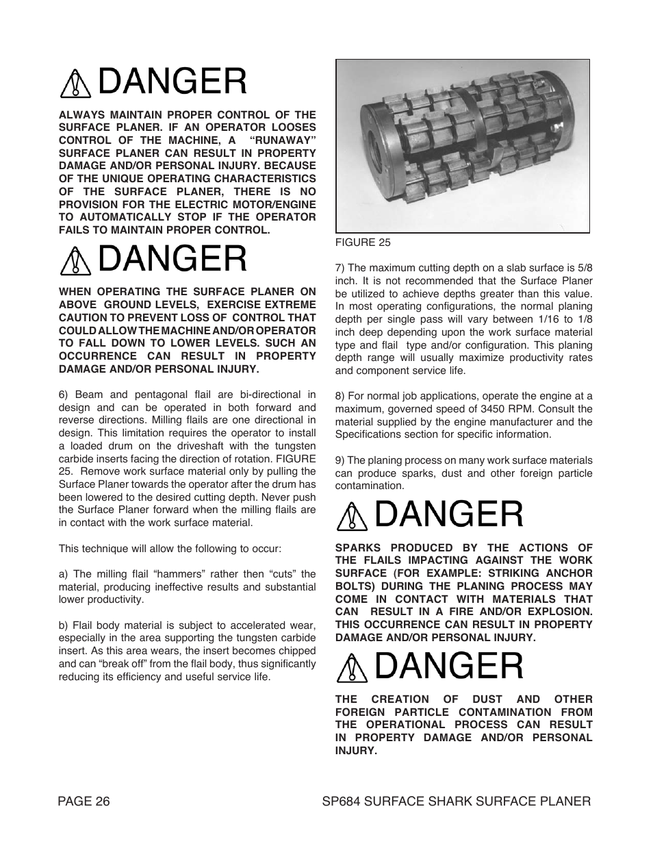 Marshalltown SP684 SURFACE SHARK Surface Planer User Manual | Page 26 / 60