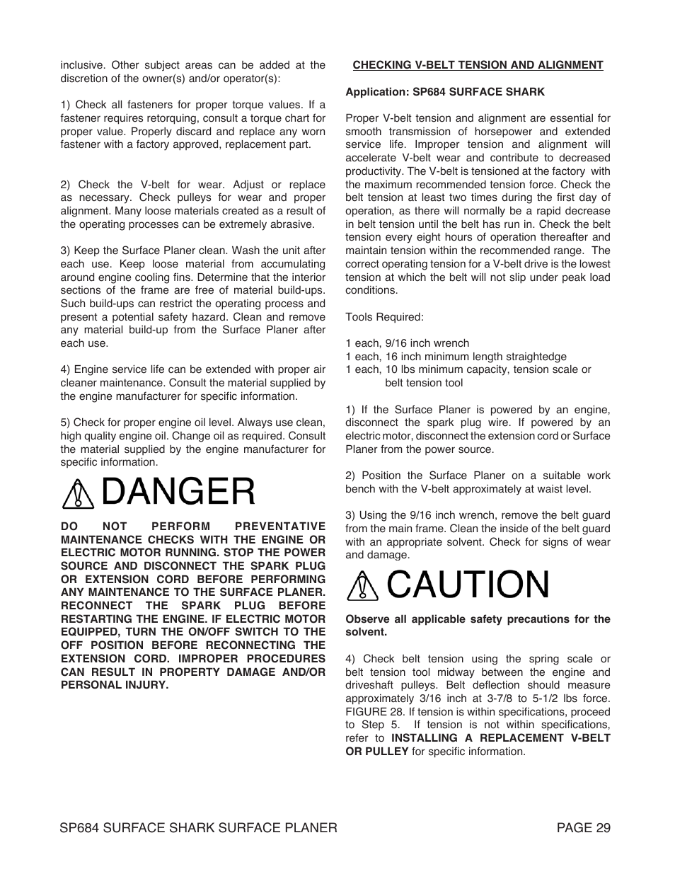 Marshalltown SP684 SURFACE SHARK Surface Planer User Manual | Page 29 / 60