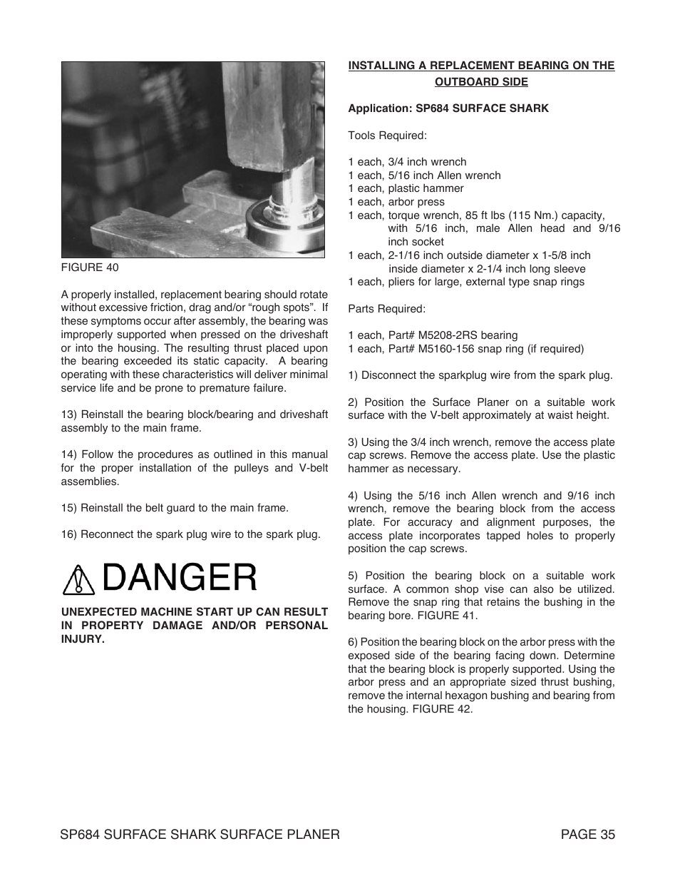 Marshalltown SP684 SURFACE SHARK Surface Planer User Manual | Page 35 / 60