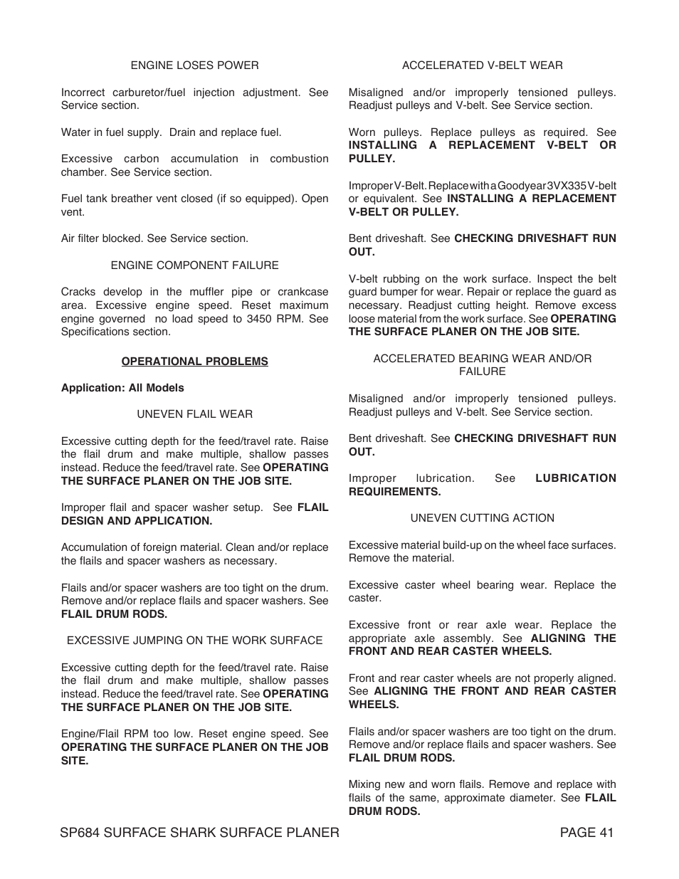 Marshalltown SP684 SURFACE SHARK Surface Planer User Manual | Page 41 / 60