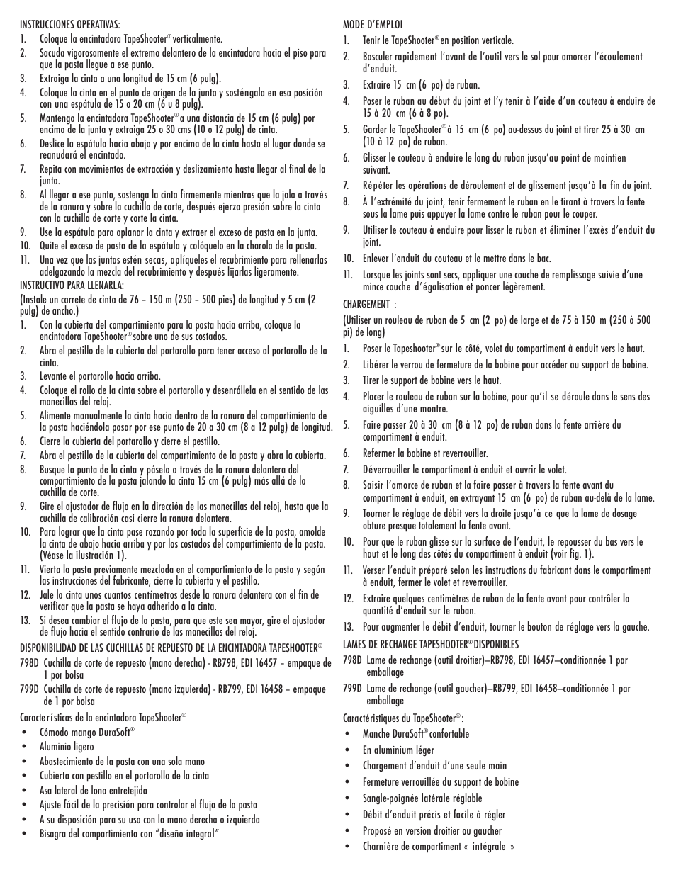 Marshalltown 799D TapeShooter User Manual | Page 2 / 2