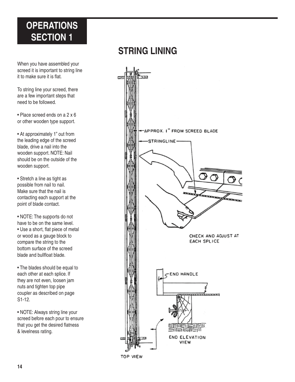 String lining | Marshalltown Truss Screed User Manual | Page 14 / 28