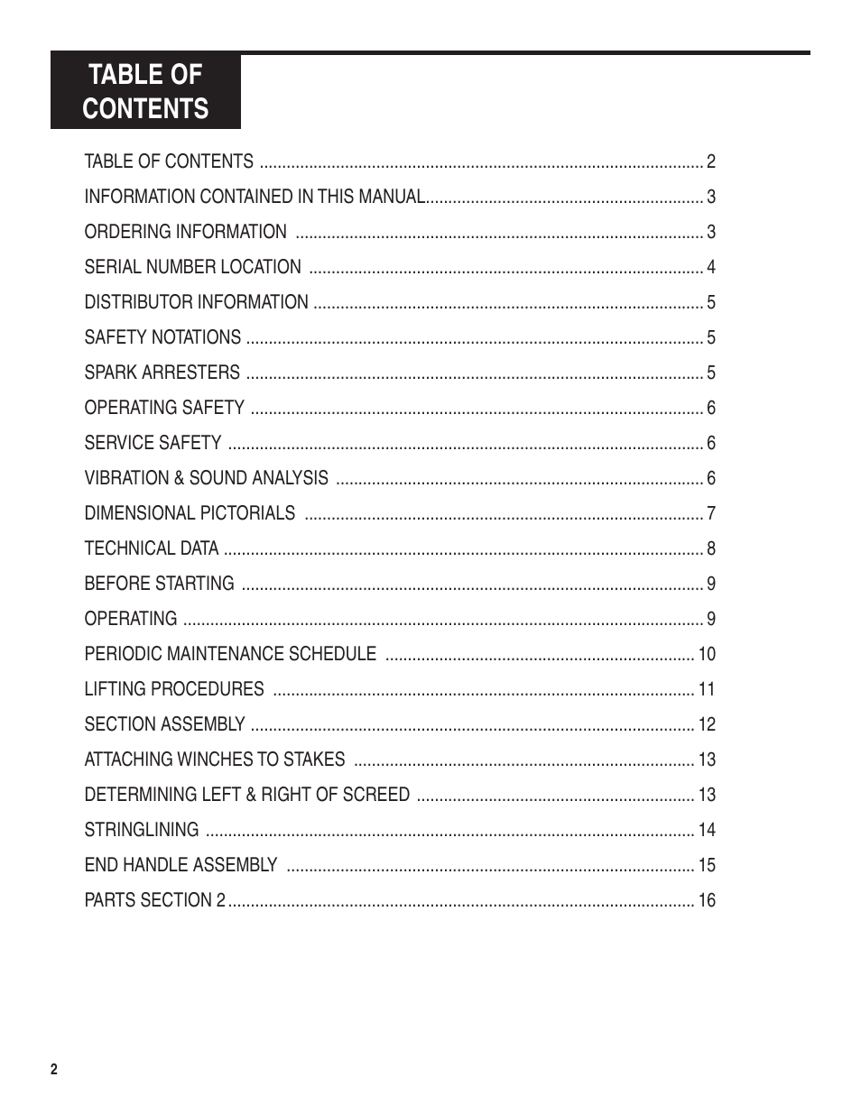 Marshalltown Truss Screed User Manual | Page 2 / 28